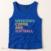 Weekends Coffee And Softball Softball Mama Meaningful Gift Tank Top thumb 2