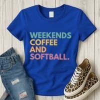 Weekends Coffee And Softball Softball Mama Meaningful Gift Women's T-Shirt thumb 3