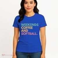 Weekends Coffee And Softball Softball Mama Meaningful Gift Women's T-Shirt thumb 4