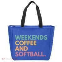 Weekends Coffee And Softball Softball Mama Meaningful Gift Tote Bag thumb 0