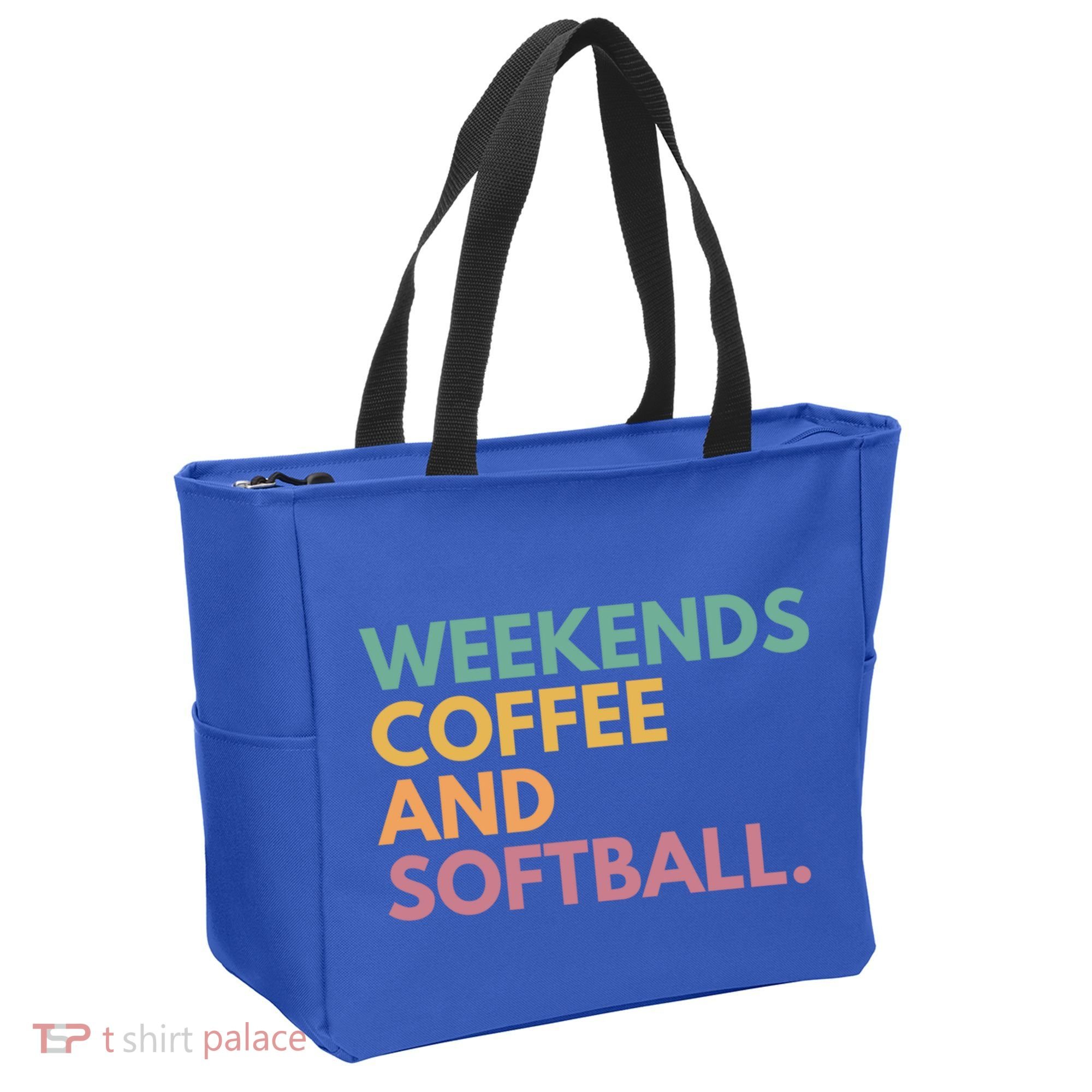 Weekends Coffee And Softball Softball Mama Meaningful Gift Tote Bag