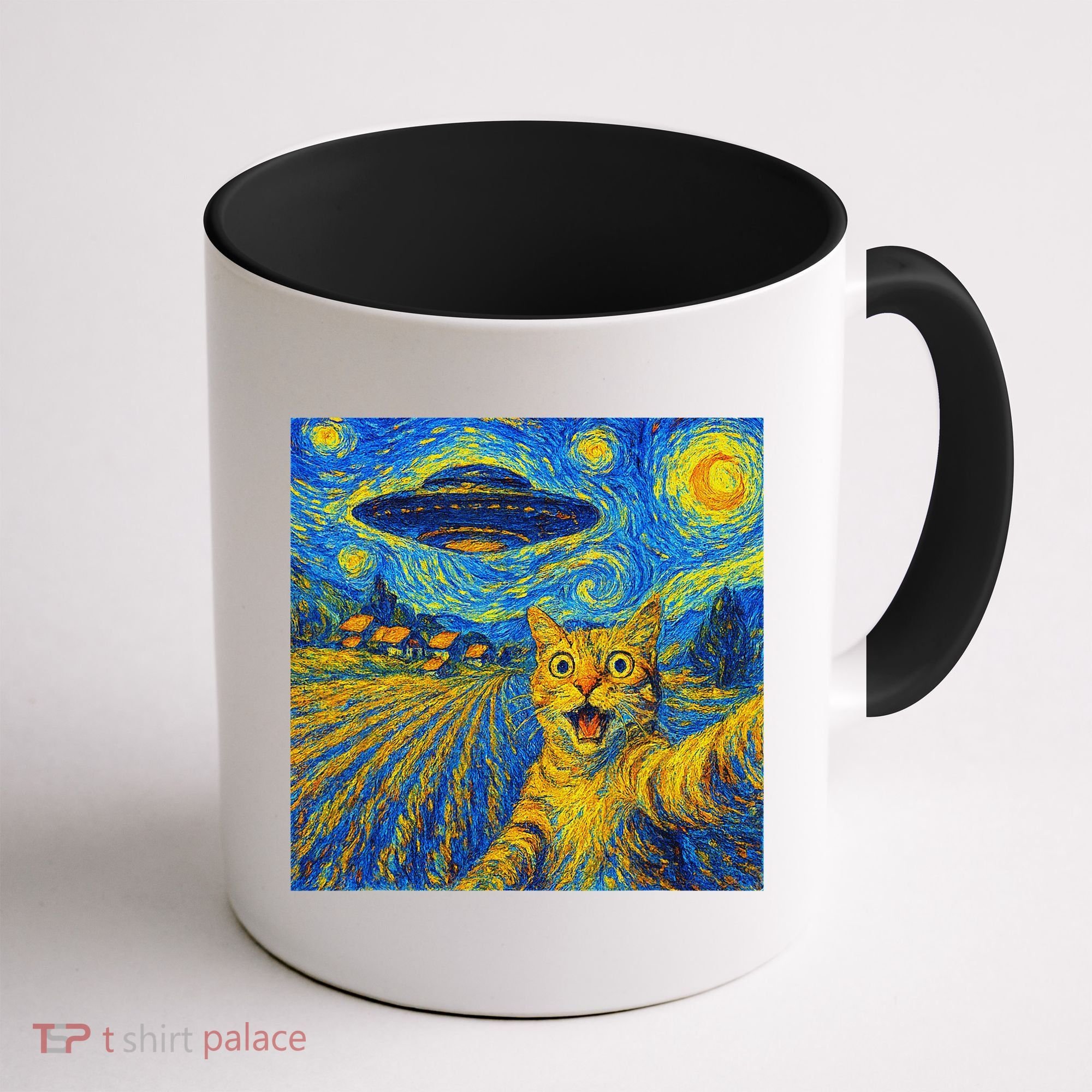 Whimsical Cat Alien Invasion Alien Cat Lovers Coffee Mug
