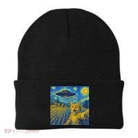 Whimsical Cat Alien Invasion Alien Cat Lovers Beanie thumb 0