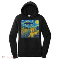 Whimsical Cat Alien Invasion Alien Cat Lovers Women's Hoodie thumb 0