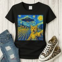 Whimsical Cat Alien Invasion Alien Cat Lovers Women's T-Shirt thumb 3