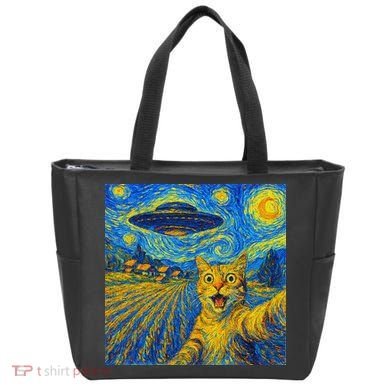Whimsical Cat Alien Invasion Alien Cat Lovers Tote Bag