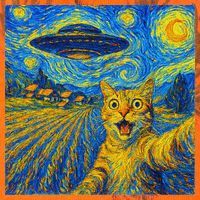 Whimsical Cat Alien Invasion Alien Cat Lovers Kati Licensed 12" Camo Cuffed Beanie thumb 2