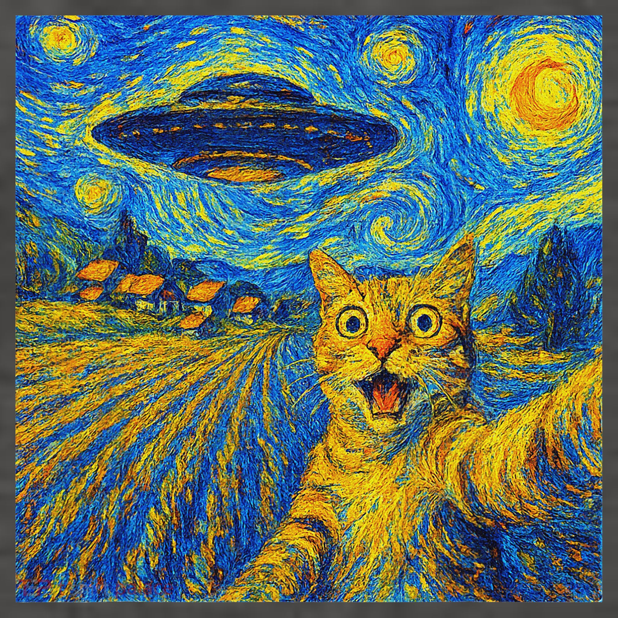 Whimsical Cat Alien Invasion Alien Cat Lovers Vector Backpack