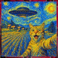 Whimsical Cat Alien Invasion Alien Cat Lovers Women's Flannel Plaid Pajama Pants thumb 2