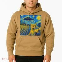 Whimsical Cat Alien Invasion Alien Cat Lovers Hoodie thumb 2