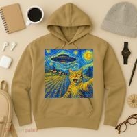 Whimsical Cat Alien Invasion Alien Cat Lovers Hoodie thumb 3