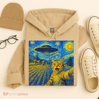 Whimsical Cat Alien Invasion Alien Cat Lovers Hoodie thumb 4