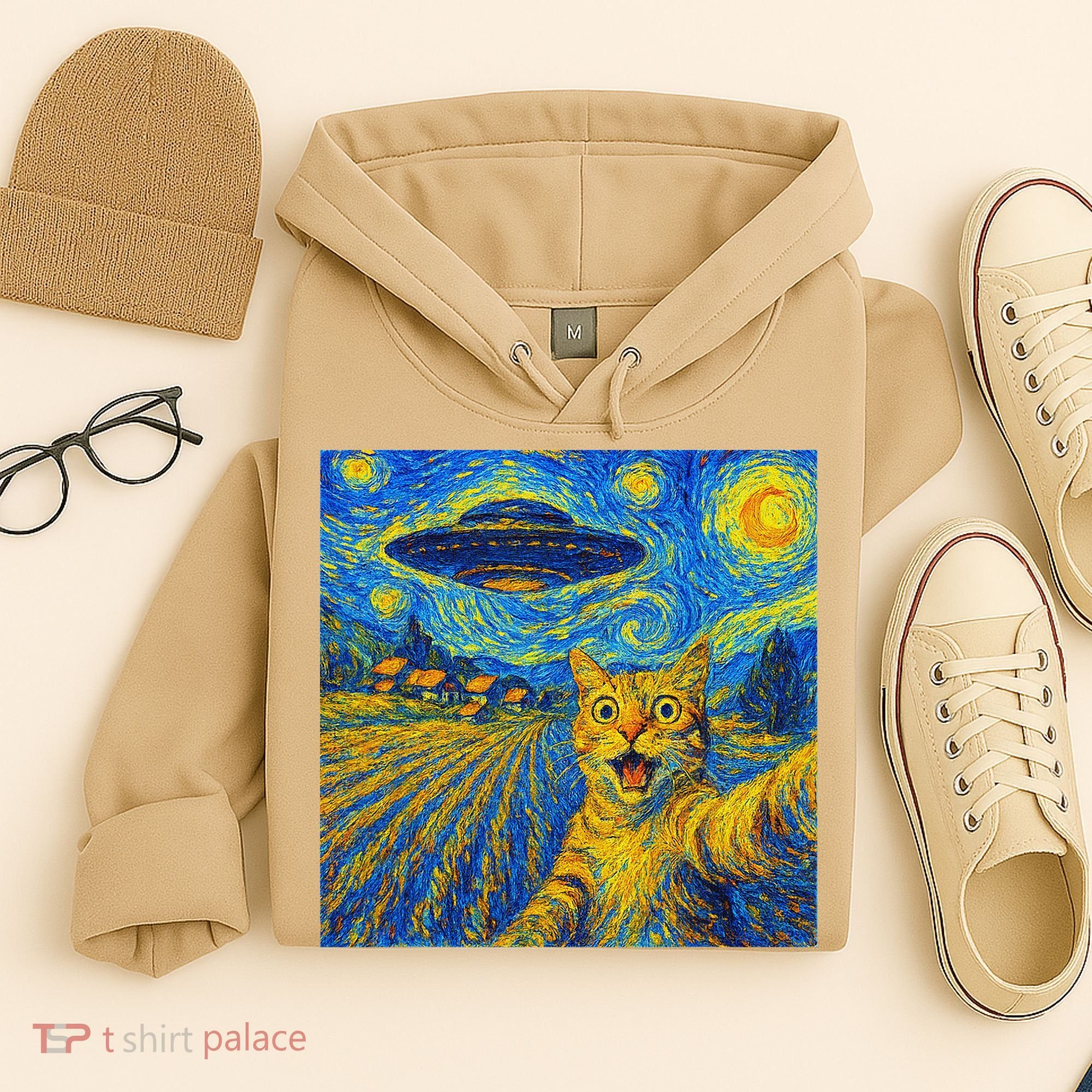 Whimsical Cat Alien Invasion Alien Cat Lovers Hoodie