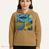 Whimsical Cat Alien Invasion Alien Cat Lovers Hoodie thumb 5