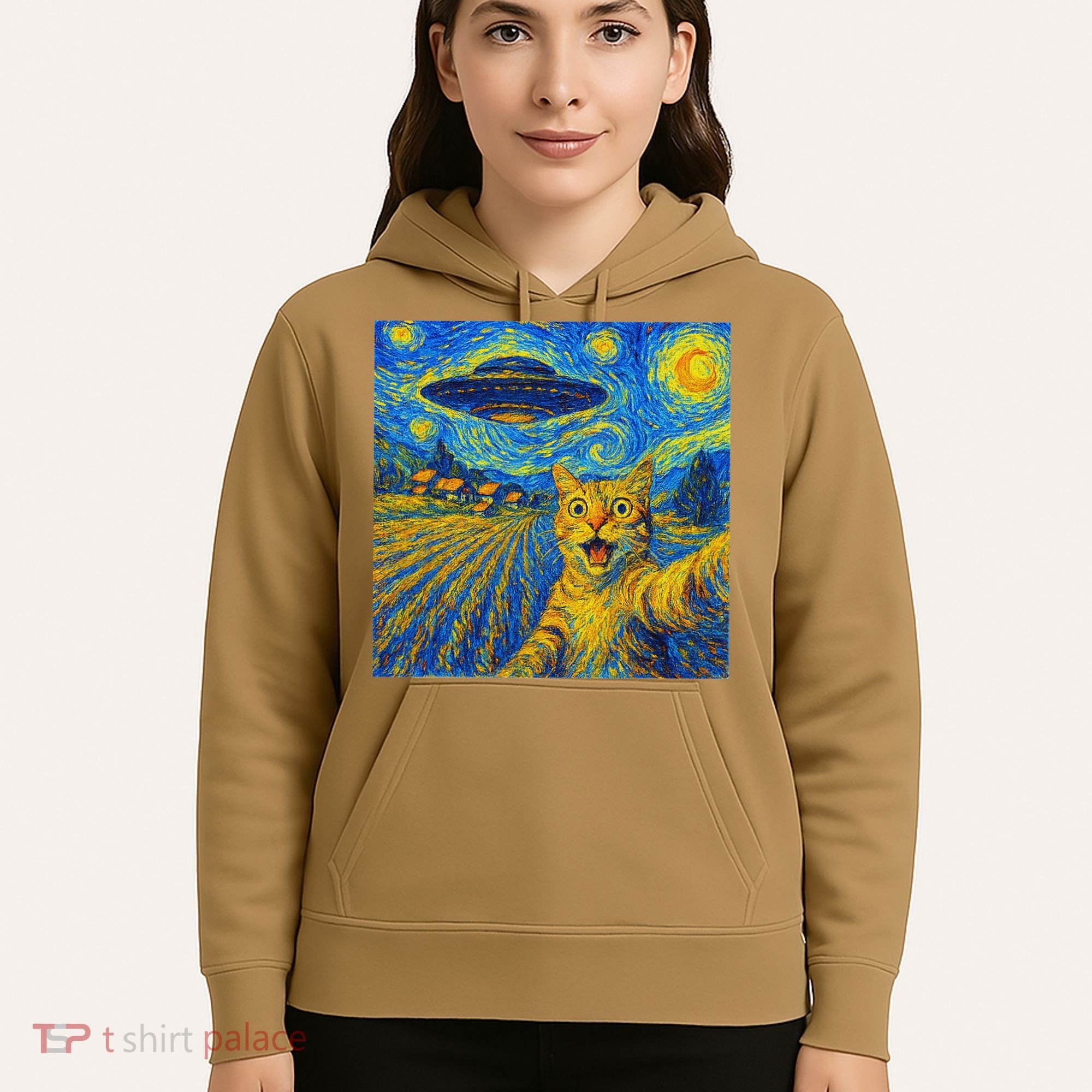Whimsical Cat Alien Invasion Alien Cat Lovers Hoodie