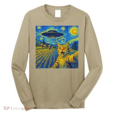 Whimsical Cat Alien Invasion Alien Cat Lovers Long Sleeve Shirt