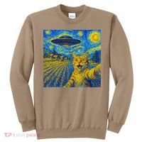 Whimsical Cat Alien Invasion Alien Cat Lovers Sweatshirt thumb 0
