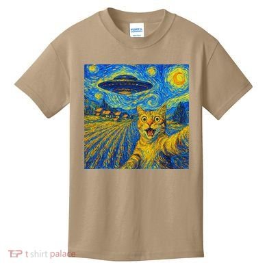 Whimsical Cat Alien Invasion Alien Cat Lovers Kids T-Shirt