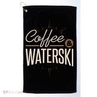 Waterskiing Coffee And Waterski Water Skiing Ski Gift Golf Towel thumb 0