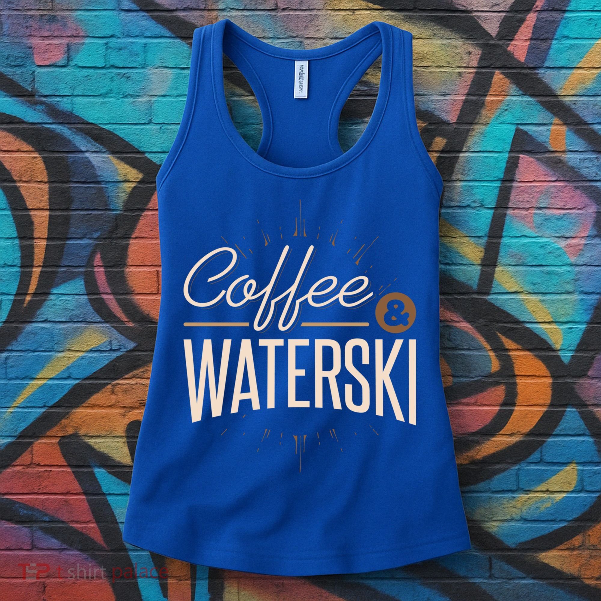 Waterskiing Coffee And Waterski Water Skiing Ski Gift Women's Tank Top