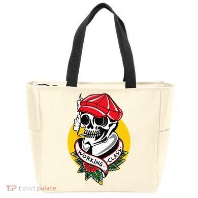 Working Class American Traditional Tattoo Old School Flash Tote Bag