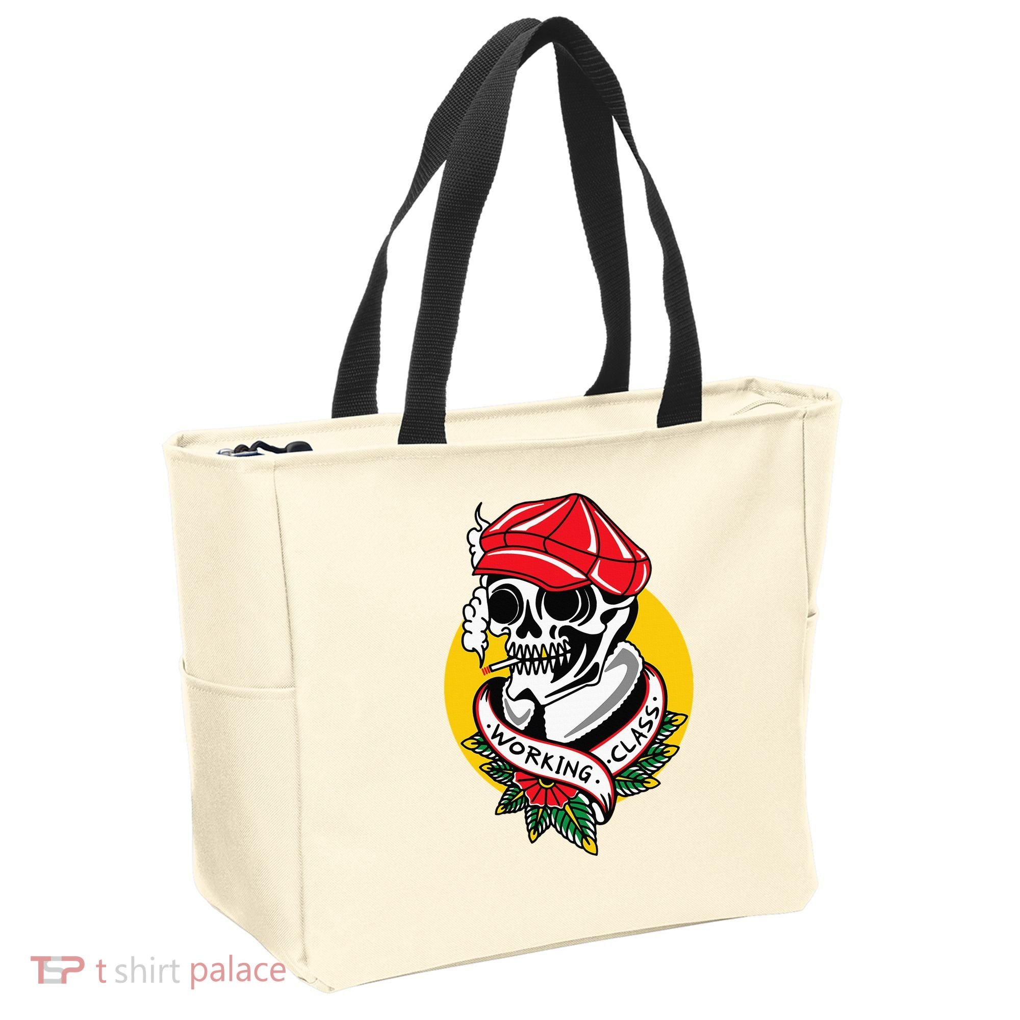 Working Class American Traditional Tattoo Old School Flash Tote Bag