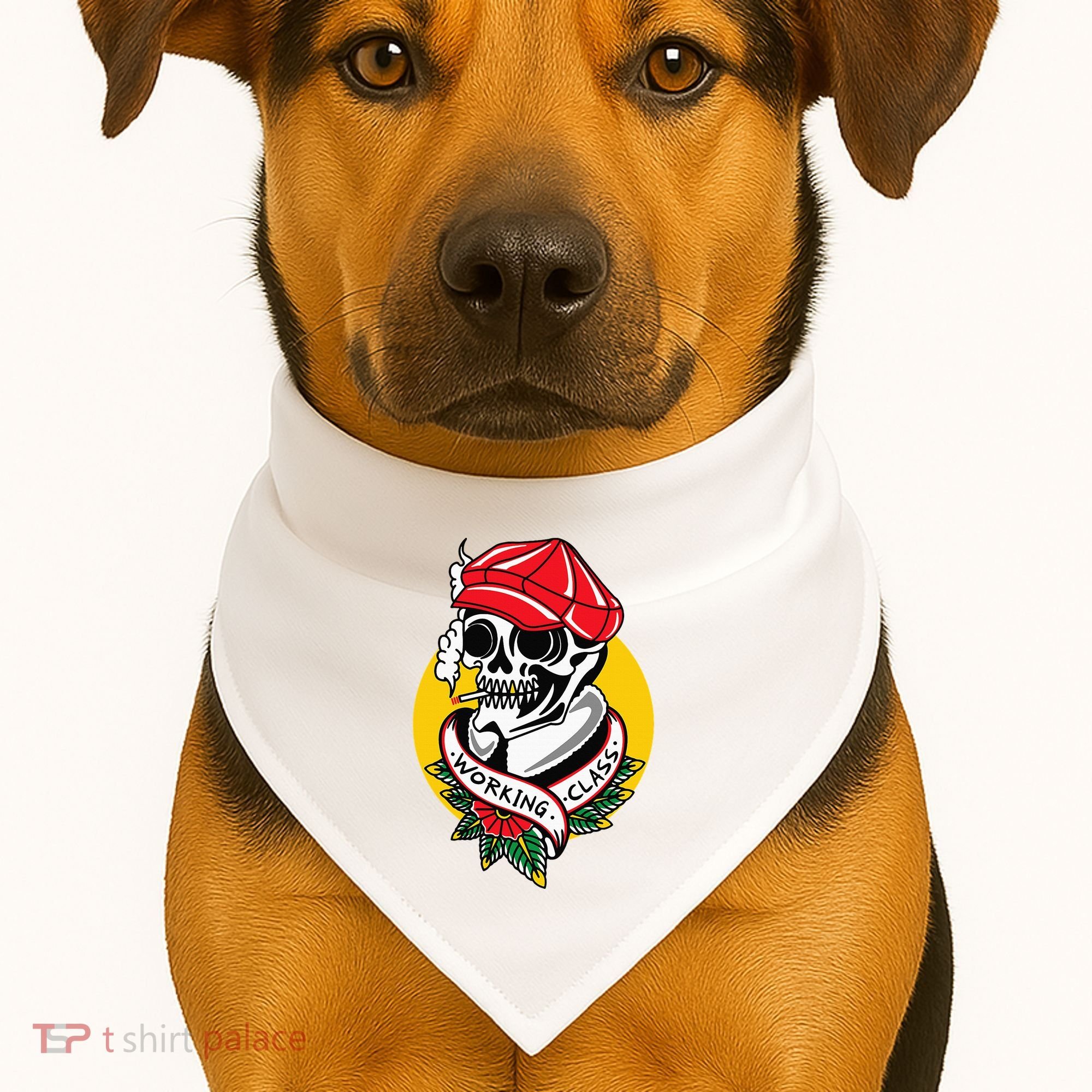 Working Class American Traditional Tattoo Old School Flash USA-Made Doggie Bandana