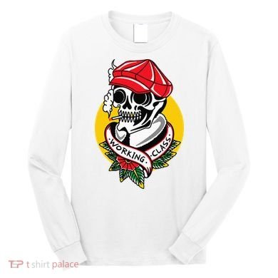 Working Class American Traditional Tattoo Old School Flash Long Sleeve Shirt