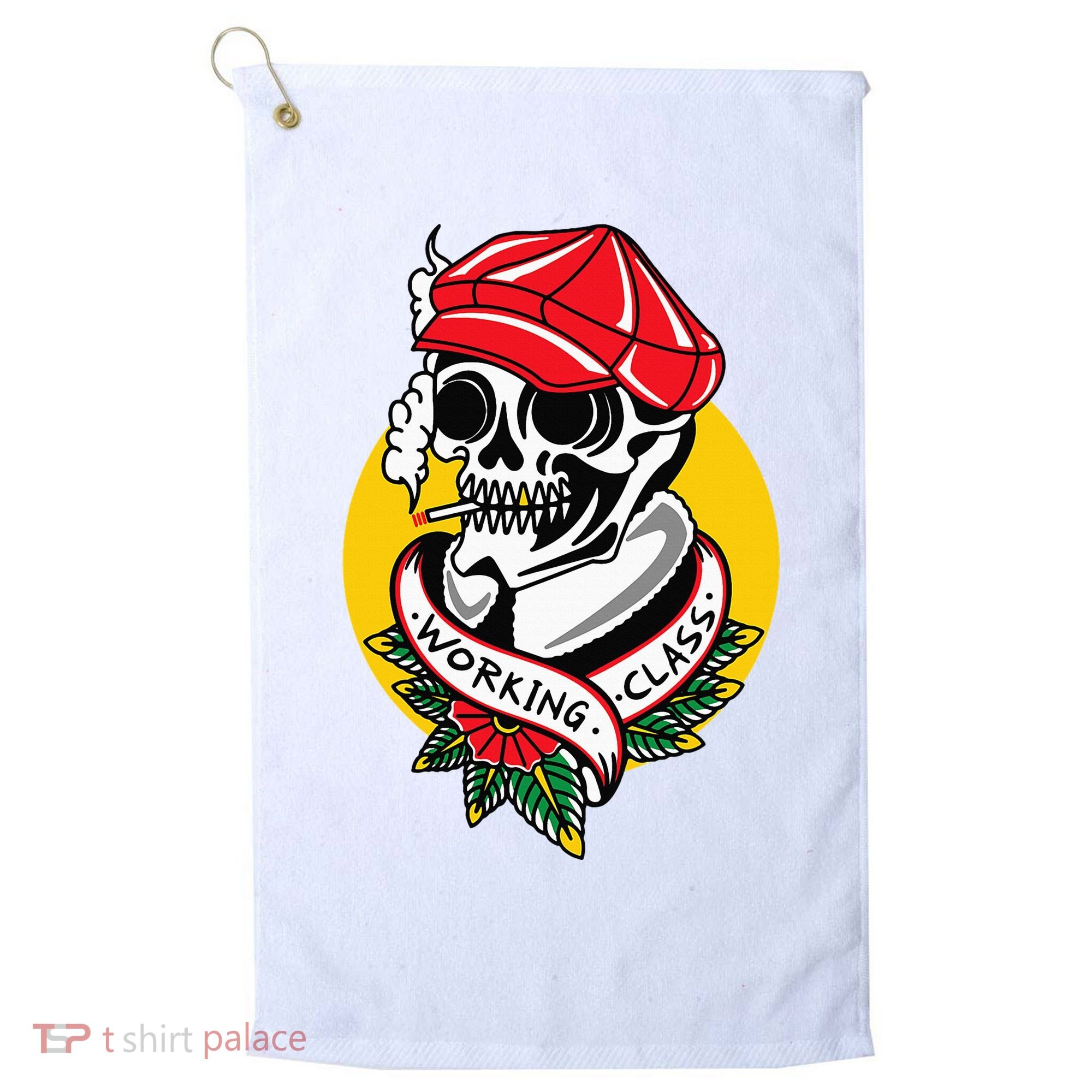 Working Class American Traditional Tattoo Old School Flash Golf Towel