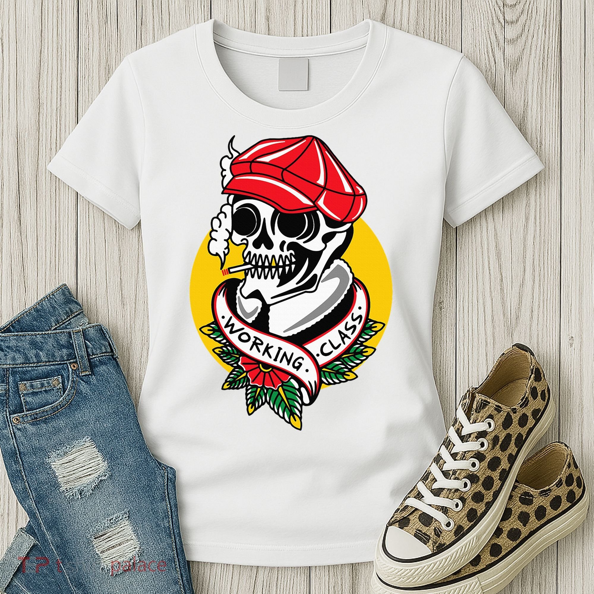 Working Class American Traditional Tattoo Old School Flash Women's T-Shirt
