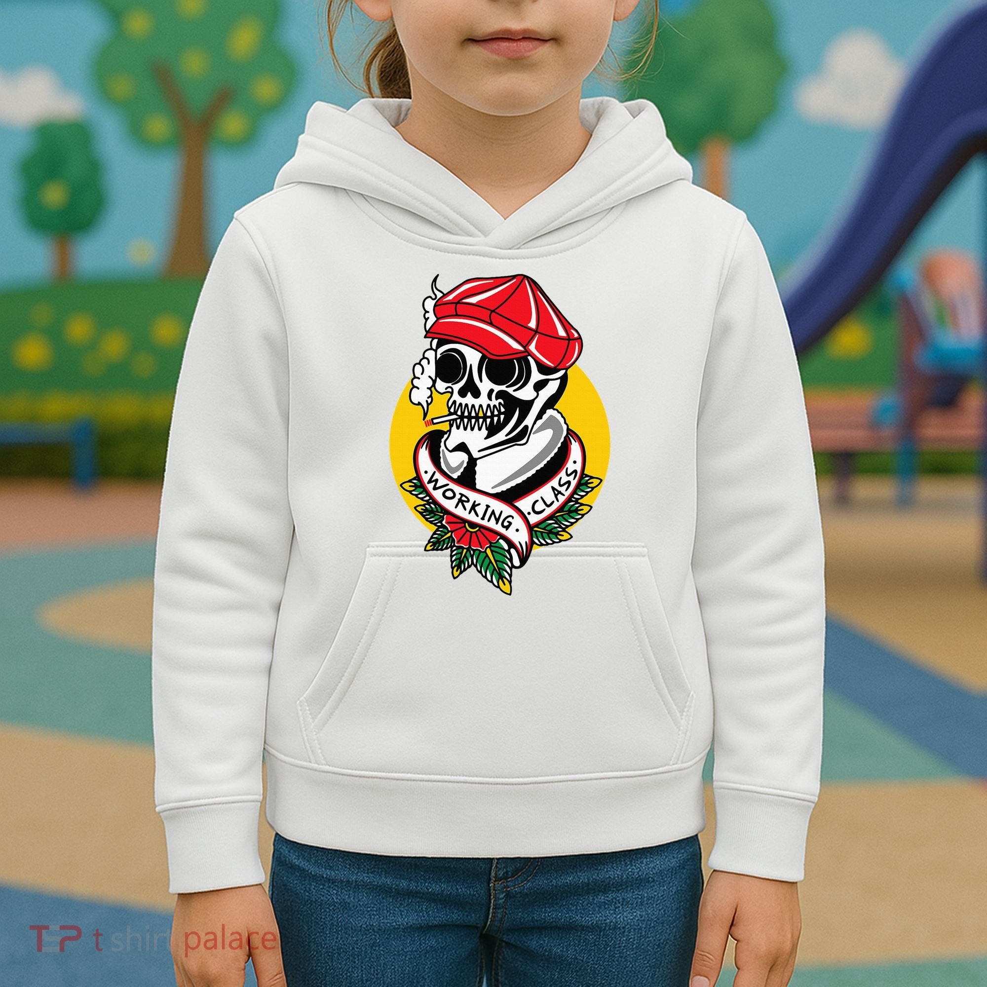 Working Class American Traditional Tattoo Old School Flash Kids Hoodie
