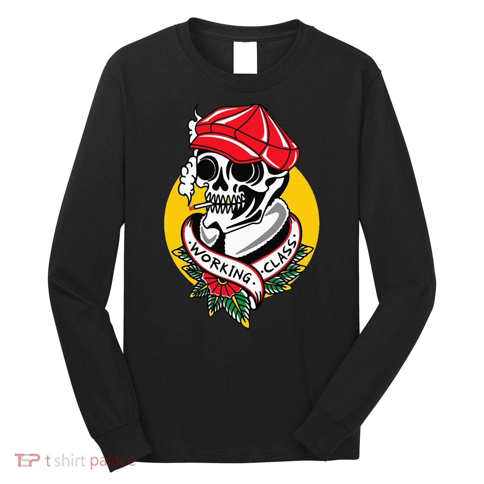 Working Class American Traditional Tattoo Old School Flash Long Sleeve Shirt