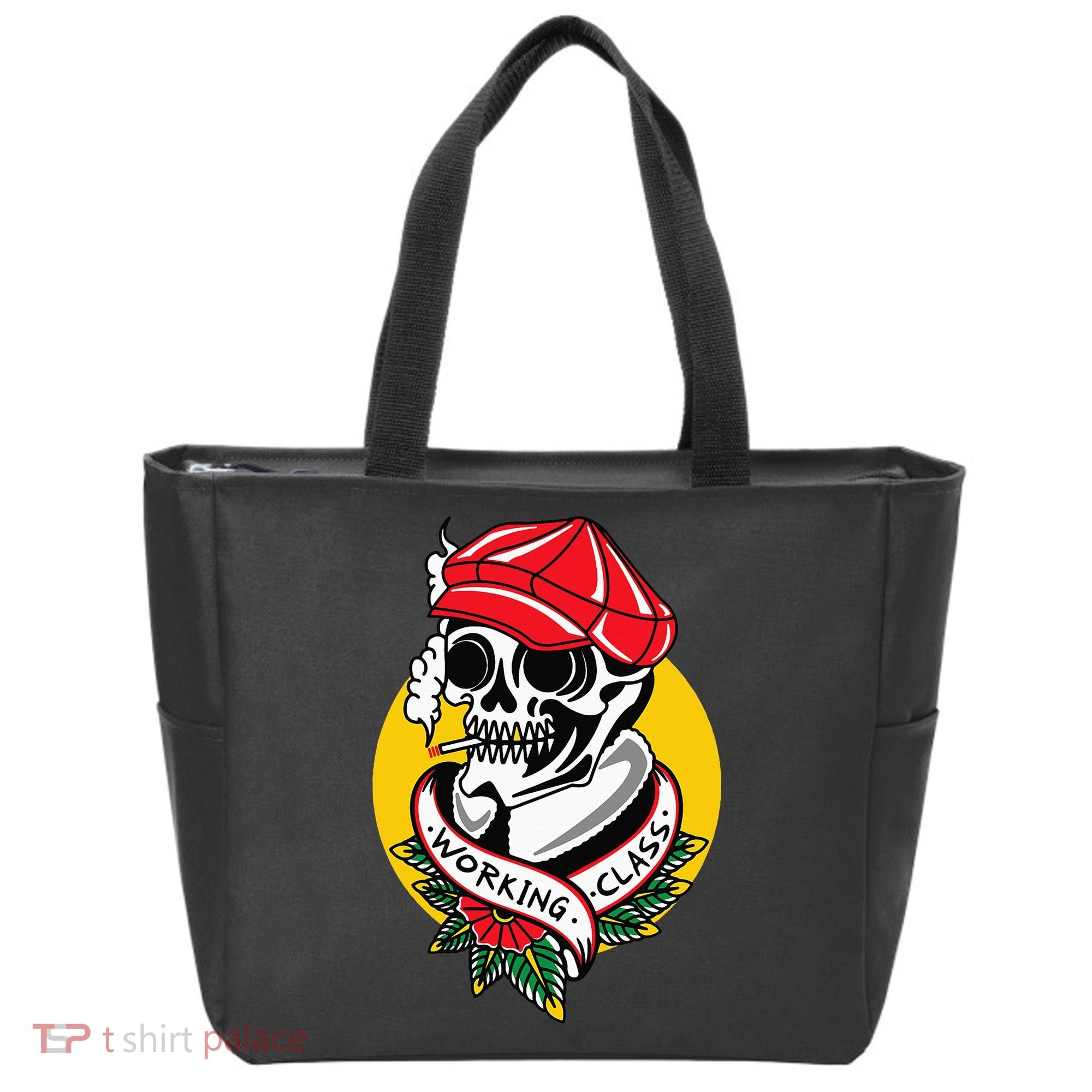 Working Class American Traditional Tattoo Old School Flash Tote Bag