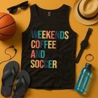 Weekends Coffee And Soccer Tank Top thumb 4