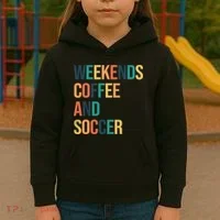 Weekends Coffee And Soccer Kids Hoodie thumb 3