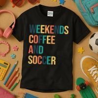 Weekends Coffee And Soccer Kids T-Shirt thumb 3