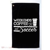 Weekends Coffee And Soccer Golf Towel thumb 0