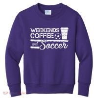 Weekends Coffee And Soccer Kids Sweatshirt thumb 0