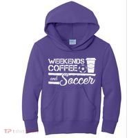 Weekends Coffee And Soccer Kids Hoodie thumb 0