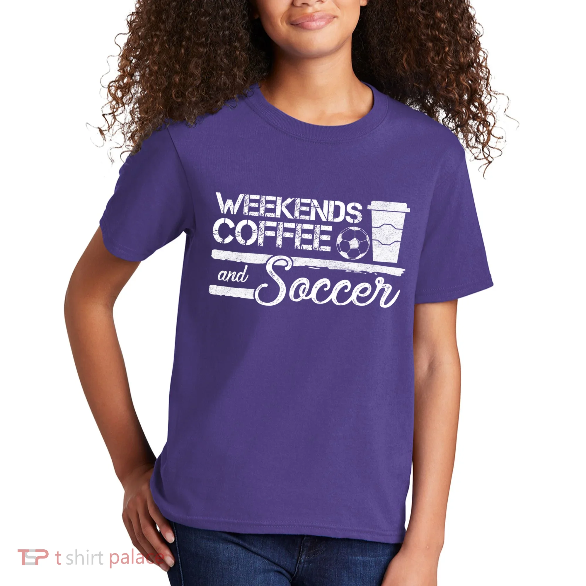 Weekends Coffee And Soccer Kids T-Shirt