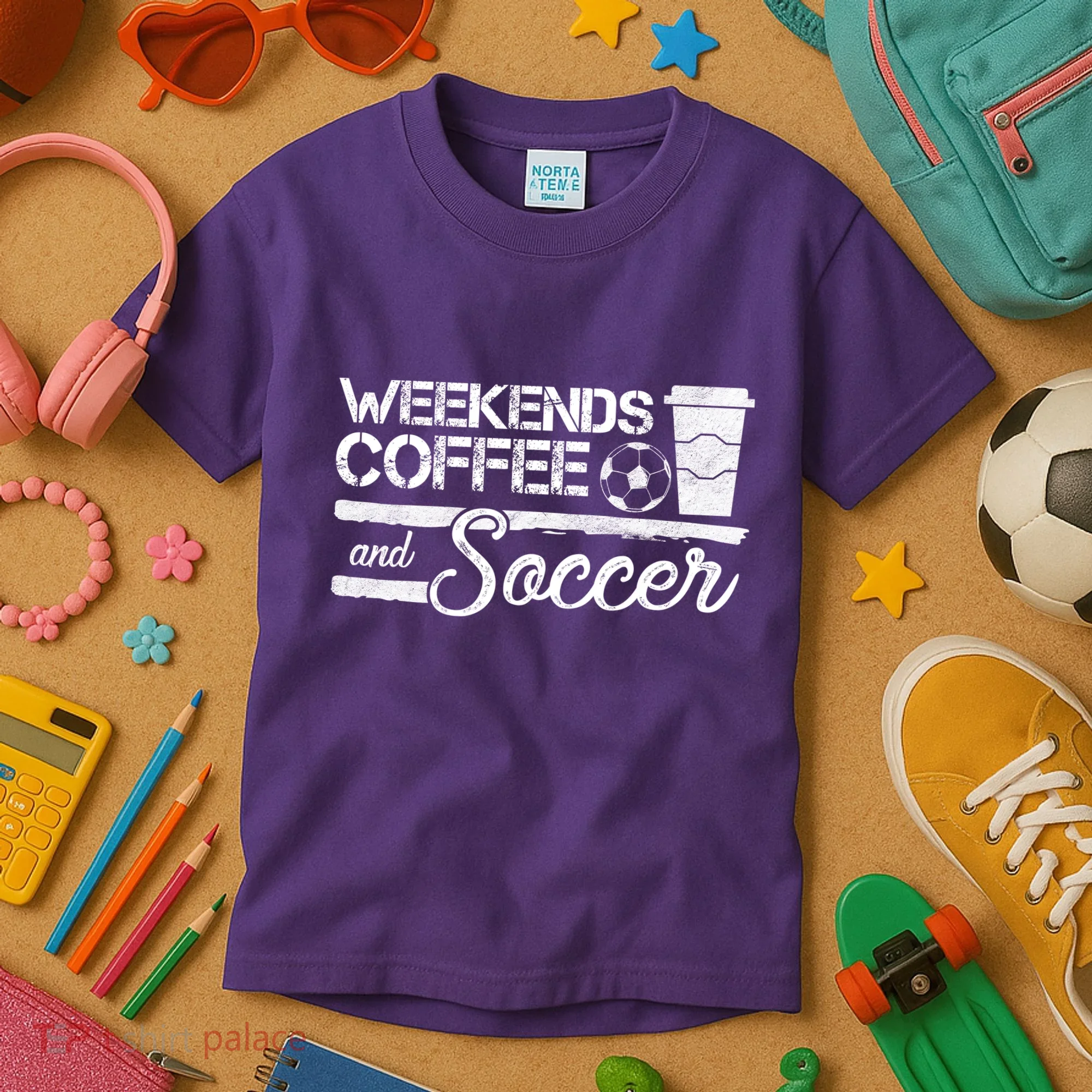 Weekends Coffee And Soccer Kids T-Shirt