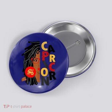 Wo Capricorn Afro Locs Zodiac Signs Birthday Gift Button