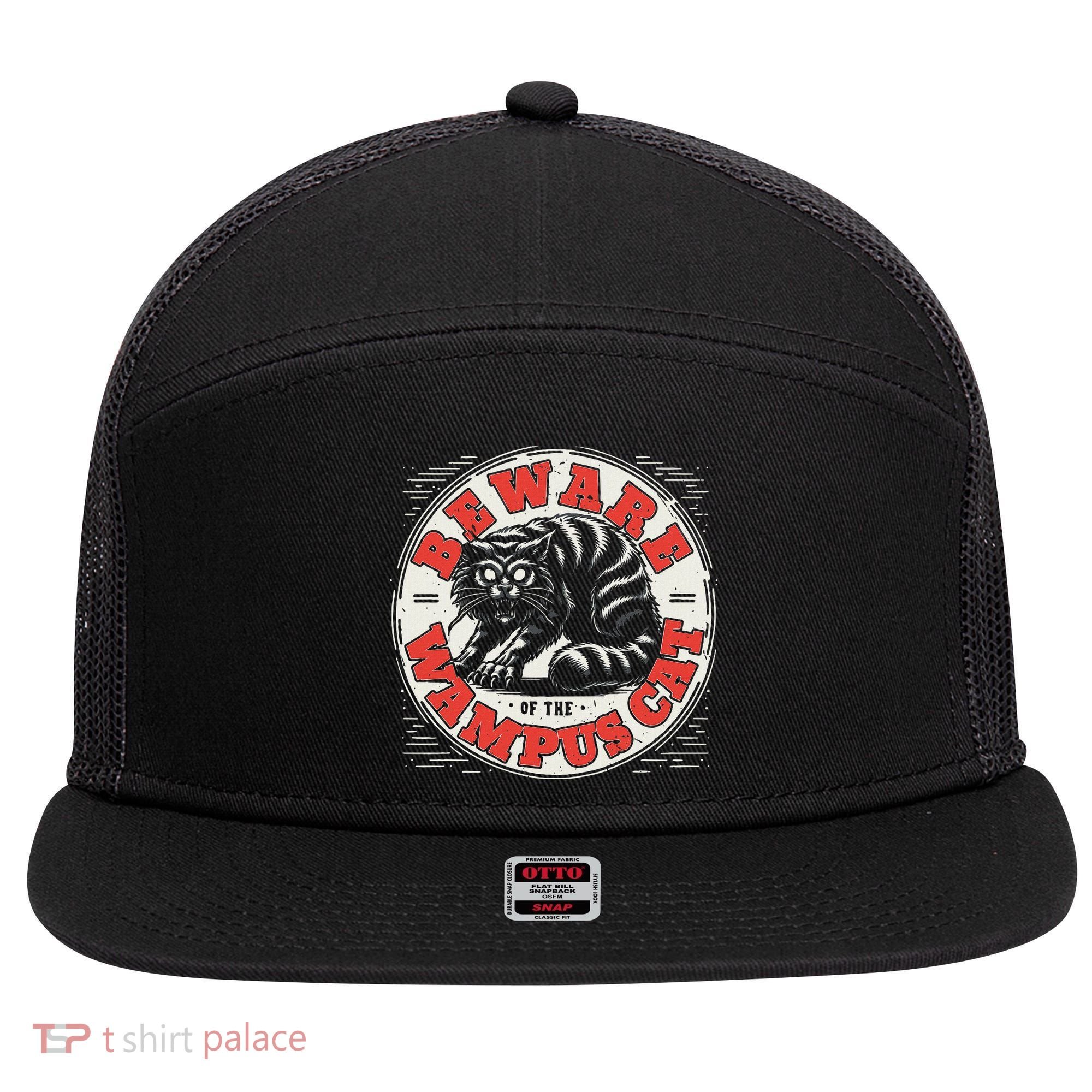 Wampus Cat American Folklore Cryptozoology Cryptid 7 Panel Mesh Trucker Snapback Hat