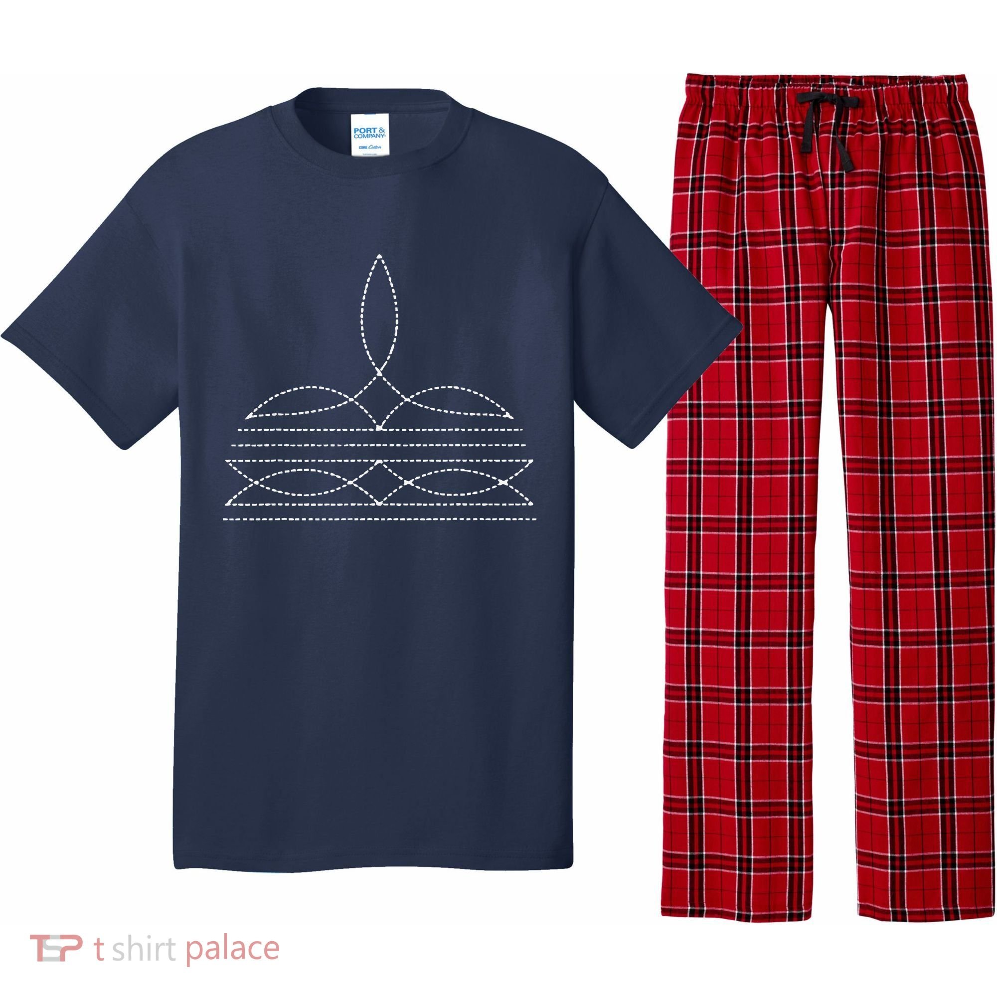 Western Cowboy Boot Stitching Cowboy Boot Stitching Pajama Set