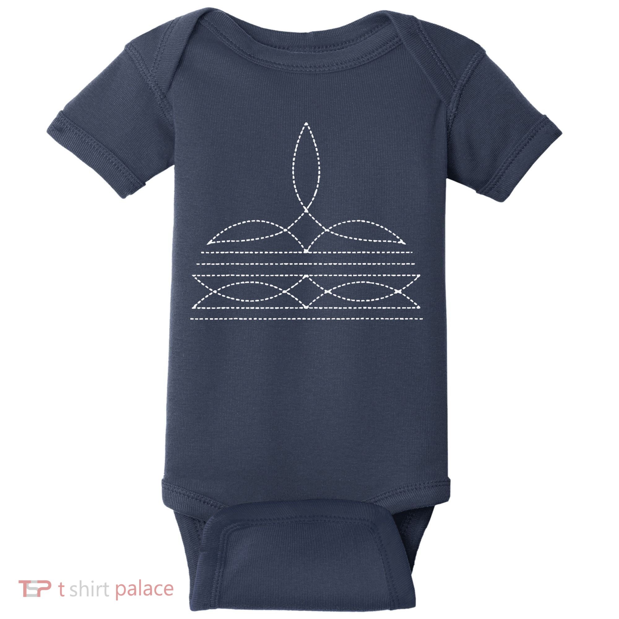 Western Cowboy Boot Stitching Cowboy Boot Stitching Baby Bodysuit