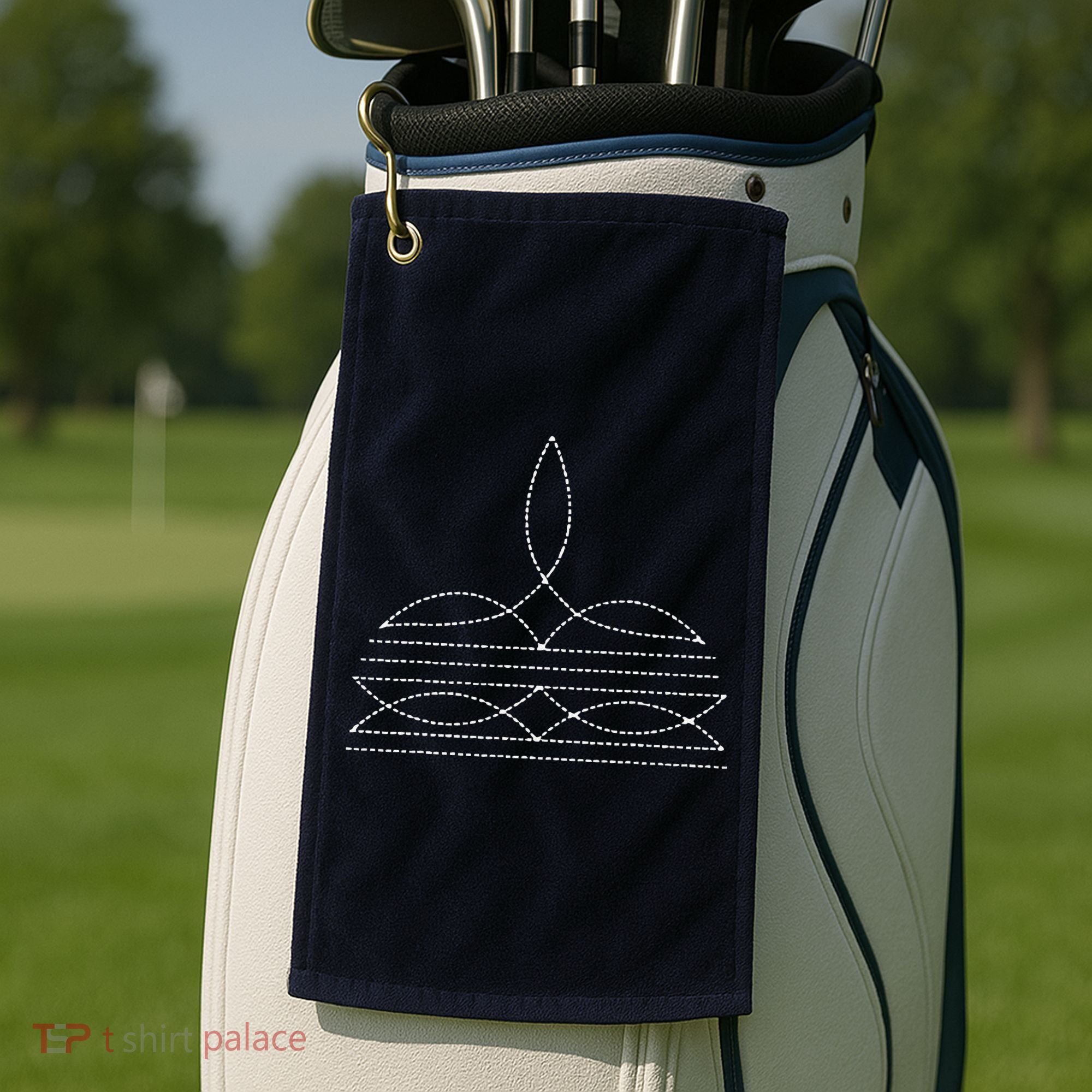 Western Cowboy Boot Stitching Cowboy Boot Stitching Golf Towel