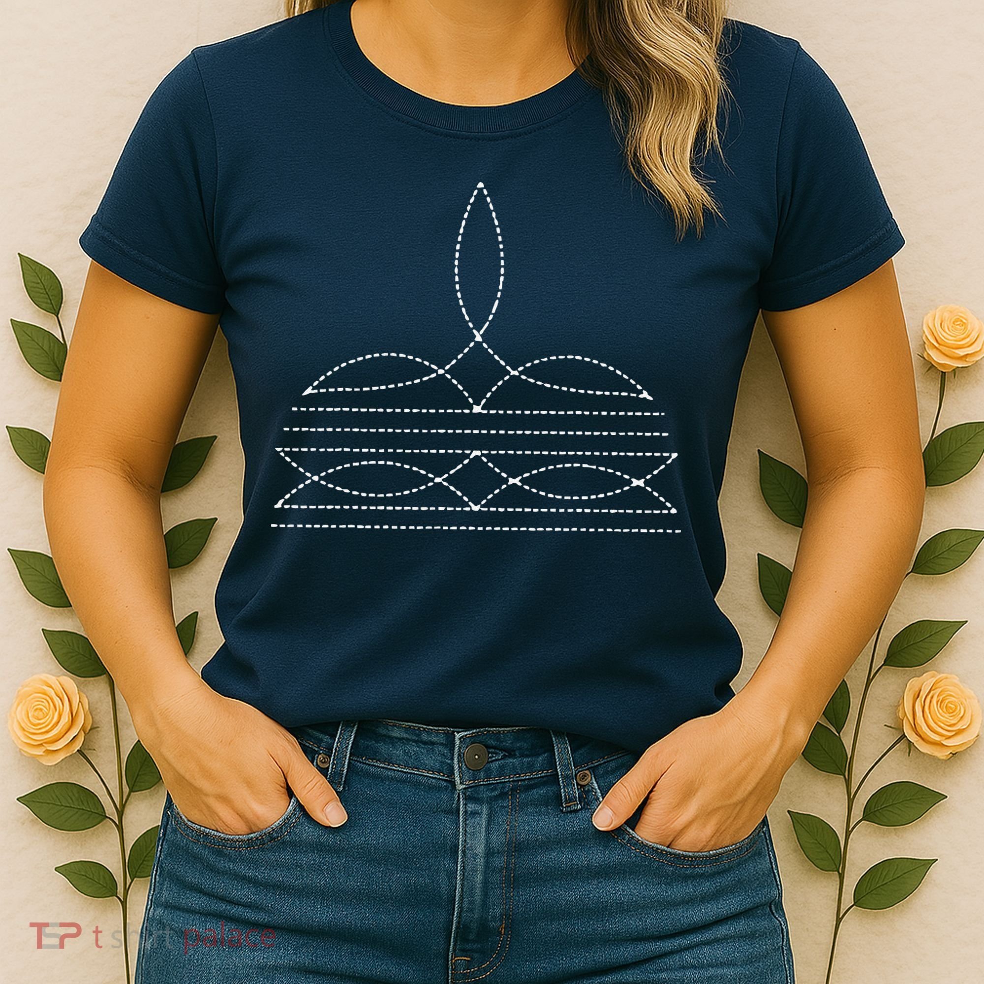 Western Cowboy Boot Stitching Cowboy Boot Stitching Women's T-Shirt