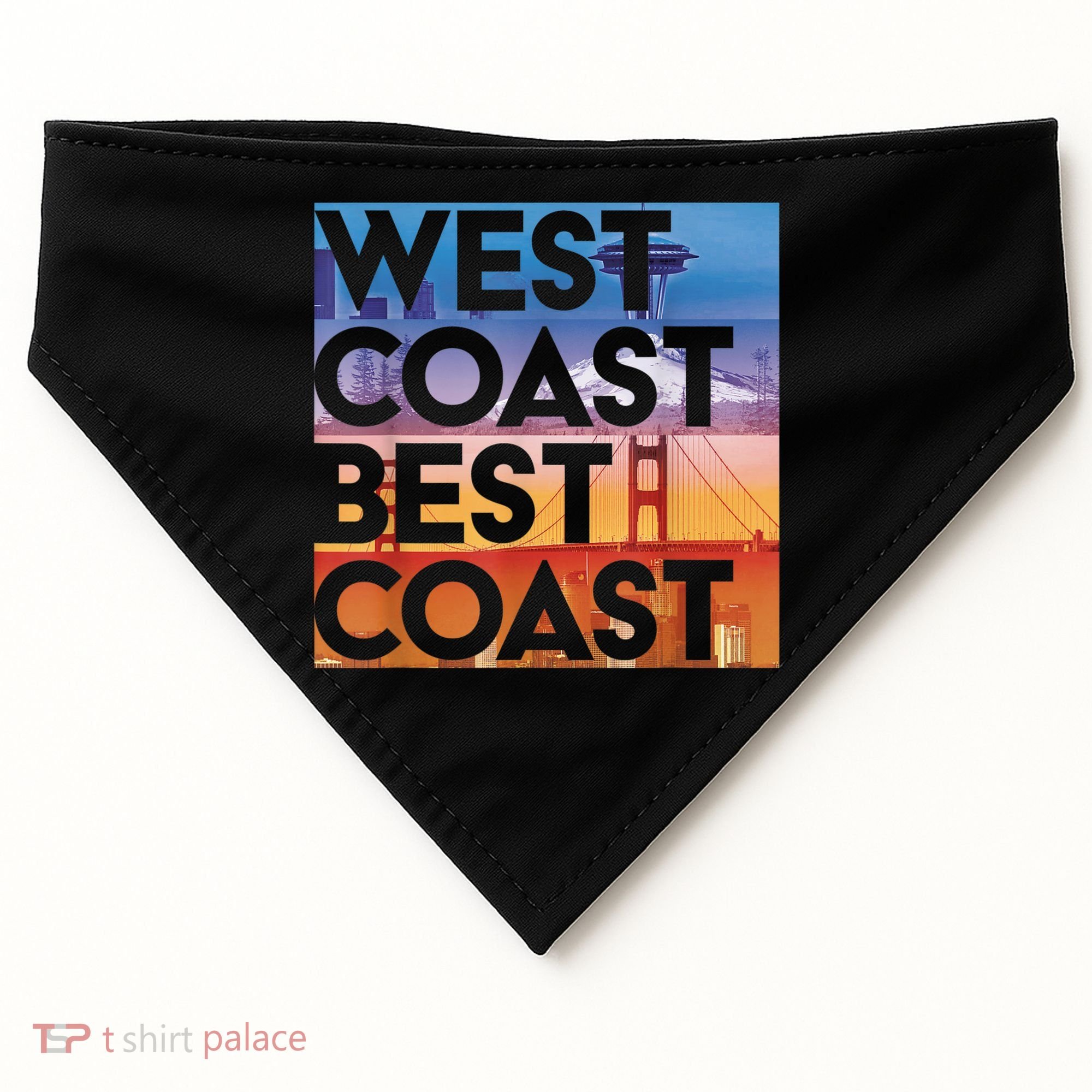 West Coast Best Coast | SEA/PO/SF/LA Graphic USA-Made Doggie Bandana