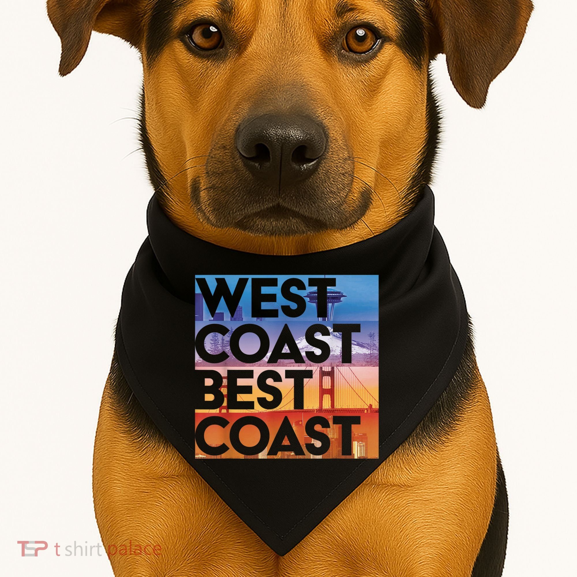 West Coast Best Coast | SEA/PO/SF/LA Graphic USA-Made Doggie Bandana