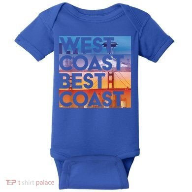 West Coast Best Coast | SEA/PO/SF/LA Graphic Baby Bodysuit